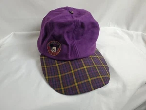 Vintage 90s Walt Disney Company Mickey Mouse Plaid Hat Cap Purple Wool - Bild 1 von 7
