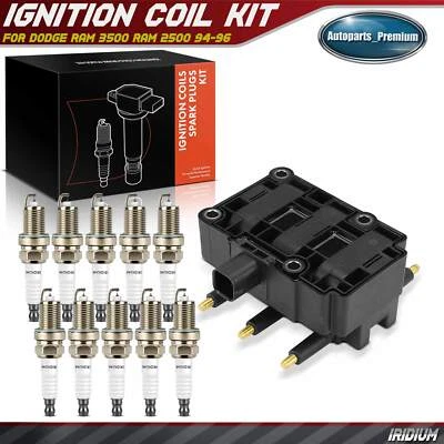 1x Ignition Coil & 10x Iridium & Platinum Spark Plug Kit for Dodge Ram 2500 3500 — 第 1/4 张图片
