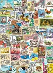 100 mehrfarbige weltweite Briefmarken Sammelalbum Kunsthandwerk Collage Decoupage - Bild 1 von 1