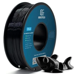 1 kg Geeetech nero 1,75 mm seta PLA materiali di consumo per stampante 3D FDM filamento US - Foto 1 di 8