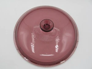 CRANBERRY PYREX #10 GLASS LID FITS VISION 10" SKILLET! - Picture 1 of 10