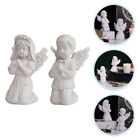 2 Pcs Angel Statue Cupid Sculpture Angels Garden Child Commemorate