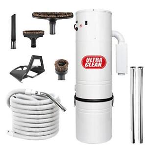 Central Vacuum Ultra Clean Unit 7,500 sq.ft. with Hose & Cleaning Attachment Set