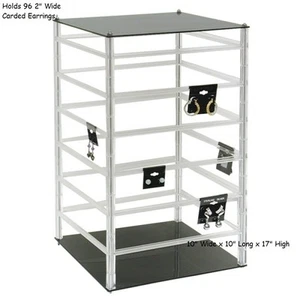 Counter Top 96 Earring Display Rotating Carded Rack Earrings 10 x 10 x 17" - Picture 1 of 3