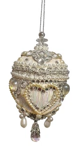 June Zimonick Weihnachtsschmuck geblendet Kristall Perlen Herz Design - Bild 1 von 3