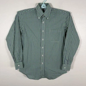 J Press Shirt Mens Small Green Blue Check Button Down Made in USA Ivy League - Picture 1 of 8