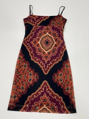 Vestido sin Mangas Vintage City Triangles Boho Mandala Estampado Y2K Años 90 Talla M Foto 1 de 4