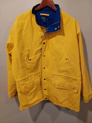 Vintage 90s Polo by Ralph Lauren Jacket Size Large Warm Bold Yellow VTG Zip Snap - Image 1 of 4
