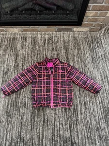 Kids The North Face Pink/Orange Plaid Shell Jacket Size XS (6) - Picture 1 of 15