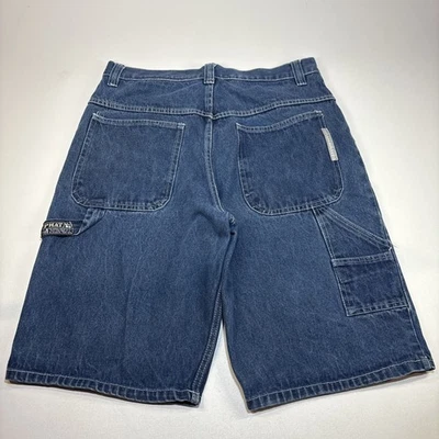 Y2K Phat Farm Jean Shorts Mens 36 Blue Denim Jorts Carpenter Streetwear Baggy - Image 1 of 4