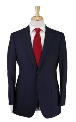 Paul Stuart Navy Blue Pink Striped 2-Btn Wool Travel Suit Japan 40S - Image 1 of 4