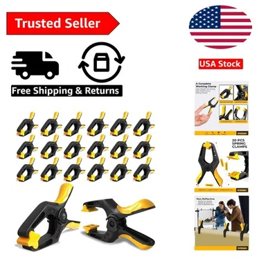 20 Pack Heavy Duty 3-Inch Spring Clamps with Non-Detachable Pads for Photos - Image 1 of 4