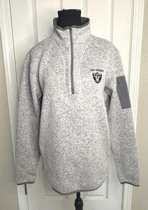 Antigua Unisex Las Vegas Raiders Fortune Quarter-Zip Oatmeal Pullover Size M - Picture 1 of 9
