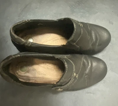Zapatos cómodos Earth Origins Galen para mujer 7,5 M de cuero negro Foto 1 de 2