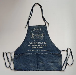 Double RL Cotton Denim Apron Free Worldwide Shipping FTP 1201 - Picture 1 of 11