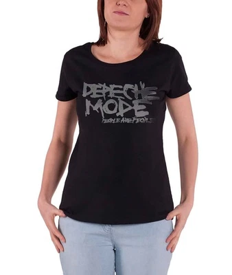 Camiseta Depeche Mode People Are People nueva oficial para mujer calce ajustado negra Foto 1 de 4