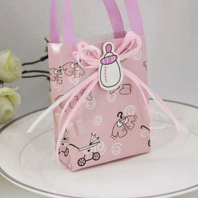  12 Stück Babyparty-Papier-Geschenkboxen, Mini-Tragetaschen, Süßigkeitentüten, - Bild 1 von 4