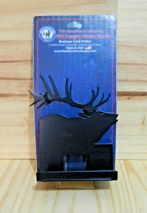 Headquarters HQ Supply; Business Card Holder; Bugling Elk; Black Steel; BCHE01 - Picture 1 of 3