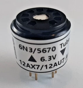 5670 6N3 to 12AU7 12AX7 12AT7 ECC83 ECC82 Tube Adapter Converter 6.3V USA Seller - Picture 1 of 8
