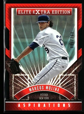 Marcos Molina 2015 Panini Elite Extra Edition Aspirations Die Cut #/200 Mets - Image 1 of 2