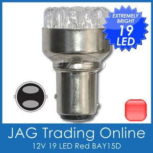 12V 19-LED BAY15D RED 1157 STOP/TAIL AUTOMOTIVE GLOBE - Auto/Car/Caravan/RV Bulb - Picture 1 of 2