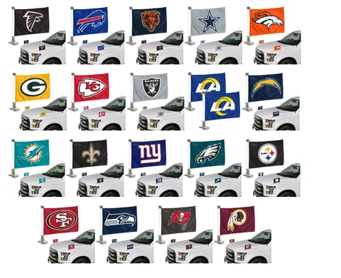 NFL 2-pack Ambassador Car Hood Flags Two Sided Cover
