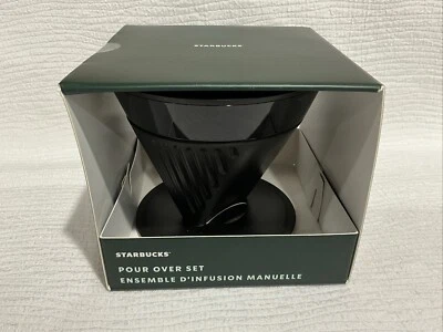 Starbucks Black Pour Over Set Coffee Funnel Brewing Manual Coffee Maker 2022  - Image 1 of 4