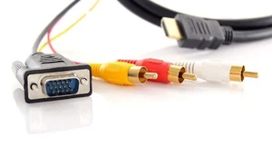 5m HDMI - VGA + 3fach Cinch Kabel Ferrit+vergoldet#p689 - Bild 1 von 3