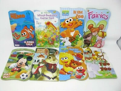 LOT OF 8 Board Books 2 Disney 2 Sesame Beginnings Peter Cottontail Mickey Nemo - Image 1 of 4