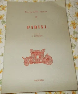 GESCHICHTE DER KRITIK NR. 15 PARINI DI GIUSEPPE PETRONIO EDITIONS PALUMBO 1957 - Bild 1 von 1