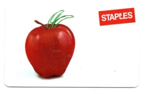 Staples Red Apple With Paper Clip Stem Gift Card No $ Value Collectible - Picture 1 of 1