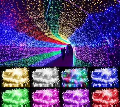 100-800LEDs Fairy String Light Christmas Tree Party Home Outdoor Decor Wall Plug - Image 1 of 4