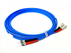 5m  Blue  SC-ST Duplex Fibre Optic Patch Lead Cable SC-ST / OM3 / DX / 5m