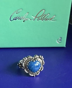 NEW IN BOX Carolyn Pollack American West Denim Blue Lapis Heart Ring Size 7 - Picture 1 of 9