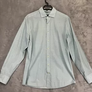 Hackett Men Green Polka Dot Slim Fit Shirt Size Large - Picture 1 of 7