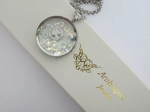 ARABESQUES CHARM POT Round living memory/floating locket/necklace/pendant Silver - Picture 1 of 4