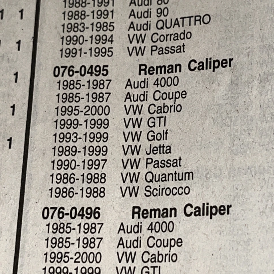 Brake Caliper 076-0495S Beck/Arnley Reman fits 85-99 Audi, VW FREE SHIP 19-B985 - Image 1 of 1