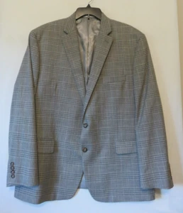 Mint Lauren Ralph Lauren Blazer Mens 48R Gray Plaid Black Label 2 Button 1 Vent - Picture 1 of 15