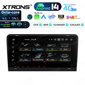 8.8" Octa Core Car Stereo Android 14 GPS CarPlay Radio AKM DSP 4+64G for Audi A3 - Picture 1 of 23