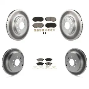 For Ford Edge Mazda CX-7 MKX Front Rear Coated Brake Rotor Semi-Metallic Pad Kit - Picture 1 of 8