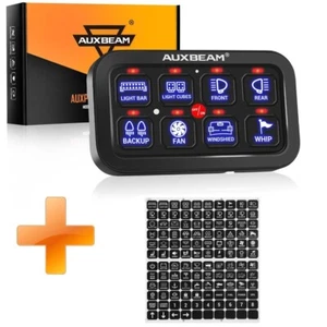 Auxbeam 8 Gang Switch Panel BB80 LED Controller Box+120PCS Switch Panel Sticker - Picture 1 of 12