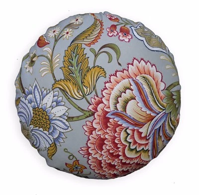 Funda de cojín de asiento redonda de lona de algodón blanco arena azul cielo gris claro lf342n Foto 1 de 4