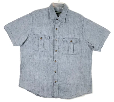 Orvis 100% Linen Safari Shirt Mens L Gray Bush Fishing Lightweight Field Travel - Image 1 of 4