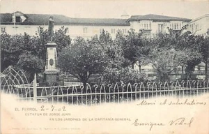 España - EL FERROL (Gal.) Estatua de Jorge Juan en los jardines de la Capitania - Picture 1 of 2