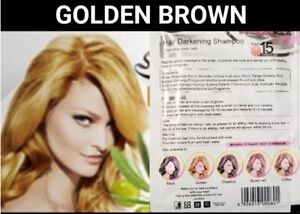 Golden Brown Herbal hair dye shampoo-Color gray and white hair in minutes