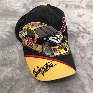 Vtg Ward Burton Hat Youth Nascar 22 Snapback AOP Snapback Racing All Over Print - Picture 1 of 7