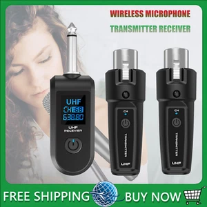 Wired to Wireless Microphone System Converter Transmitter Receiver Rechargeable - Picture 1 of 8