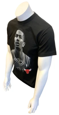 Camisa Adidas masculina Derrick Rose Chicago Bulls #1 preta tamanho juvenil grande 14/16 - Imagem 1 de 4