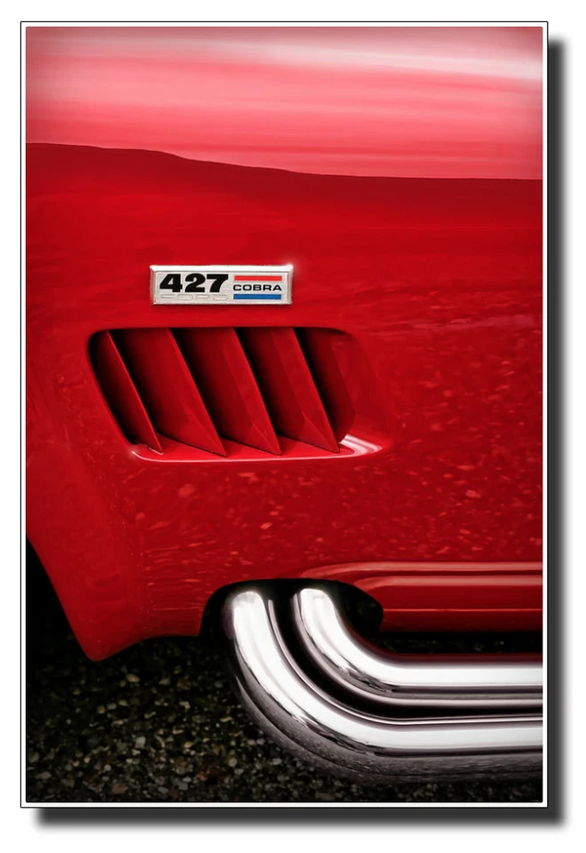 Ford Shelby Cobra 427 1965 impresión artística fotográfica garaje aire acondicionado rojo 1966 13x19 Foto 1 de 1