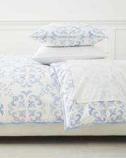 NWT $328 Serena & Lily Wentworth King/CK Duvet Cover - Blue White Print Cotton